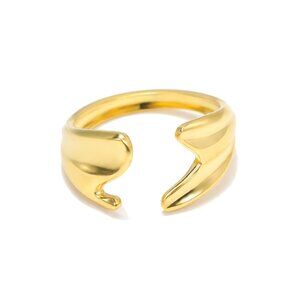 🎁 Gold-Plated Adjustable Open Band Ring • Minimalist Geometric Statement